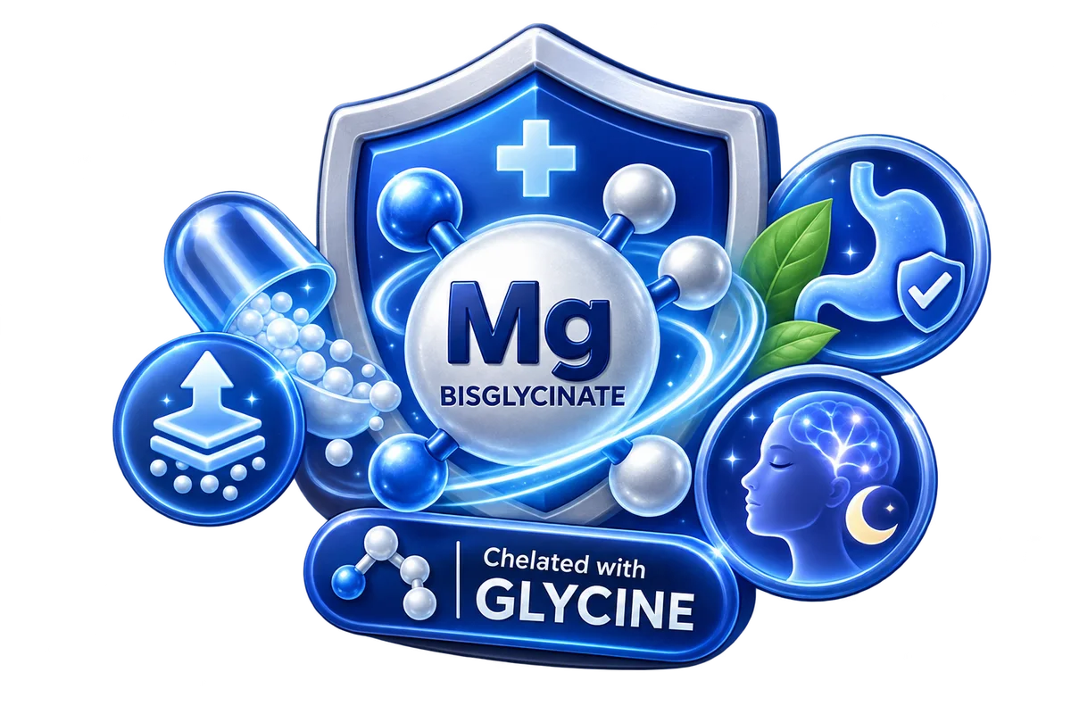 ภาพประกอบ Magnesium Bisglycinate ที่จับกับไกลซีน